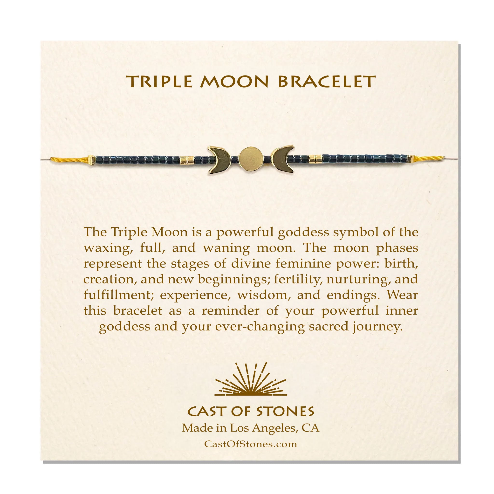 Triple Moon Bracelet - Midnight/Gold