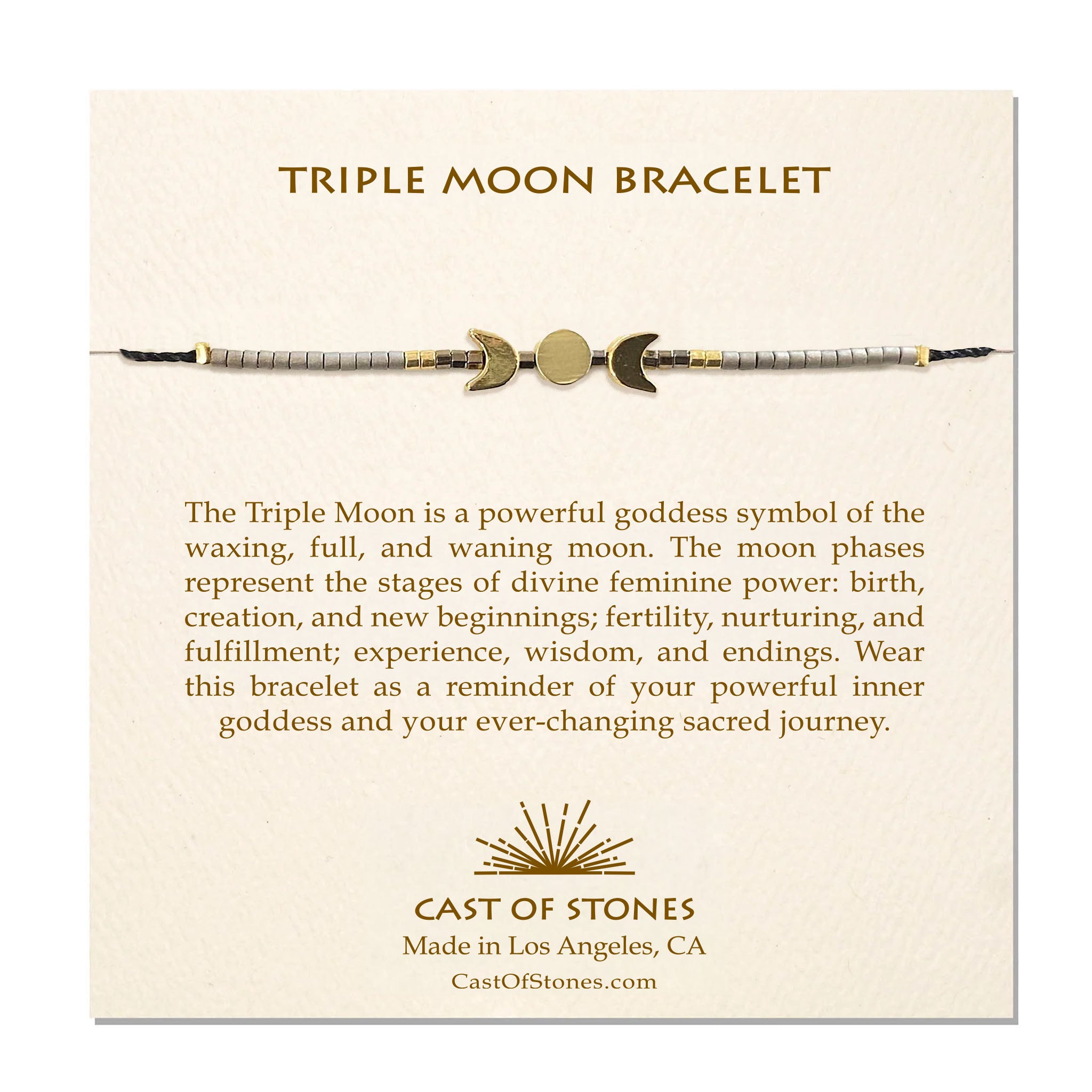 Triple Moon Bracelet - Neutral/Gold