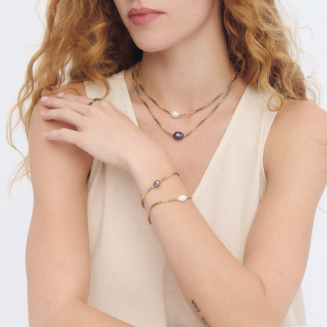 Black Pearl Solitaire Necklace