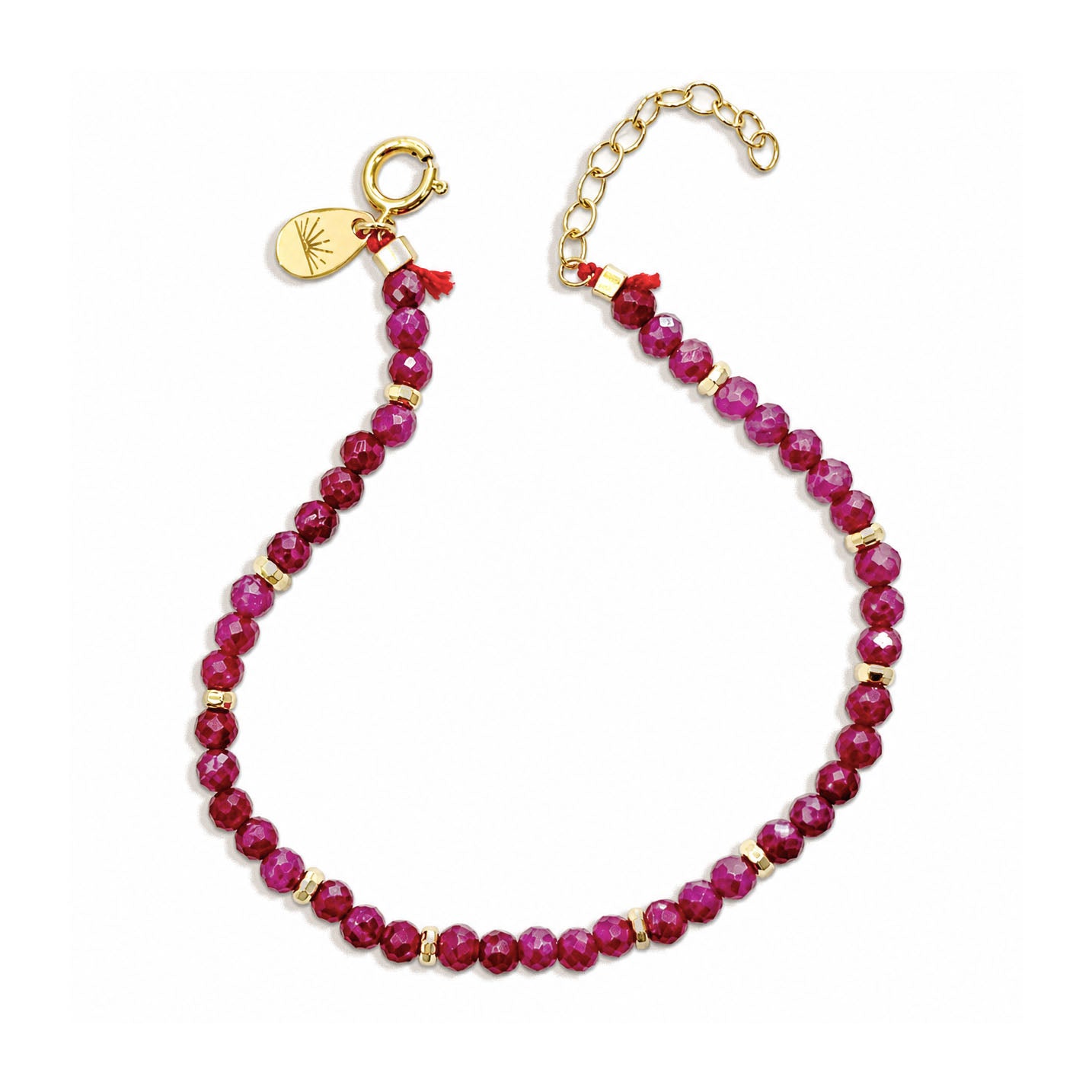 Ruby Faceted Gemstone Bracelet