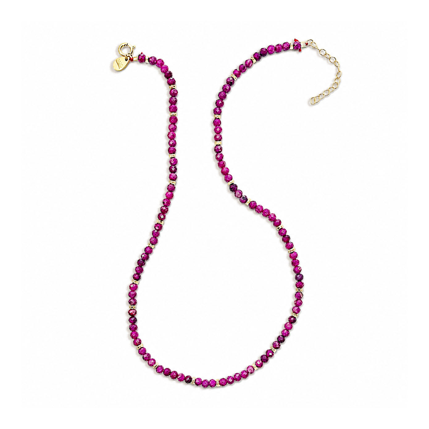 Ruby Faceted Gemstone Necklace