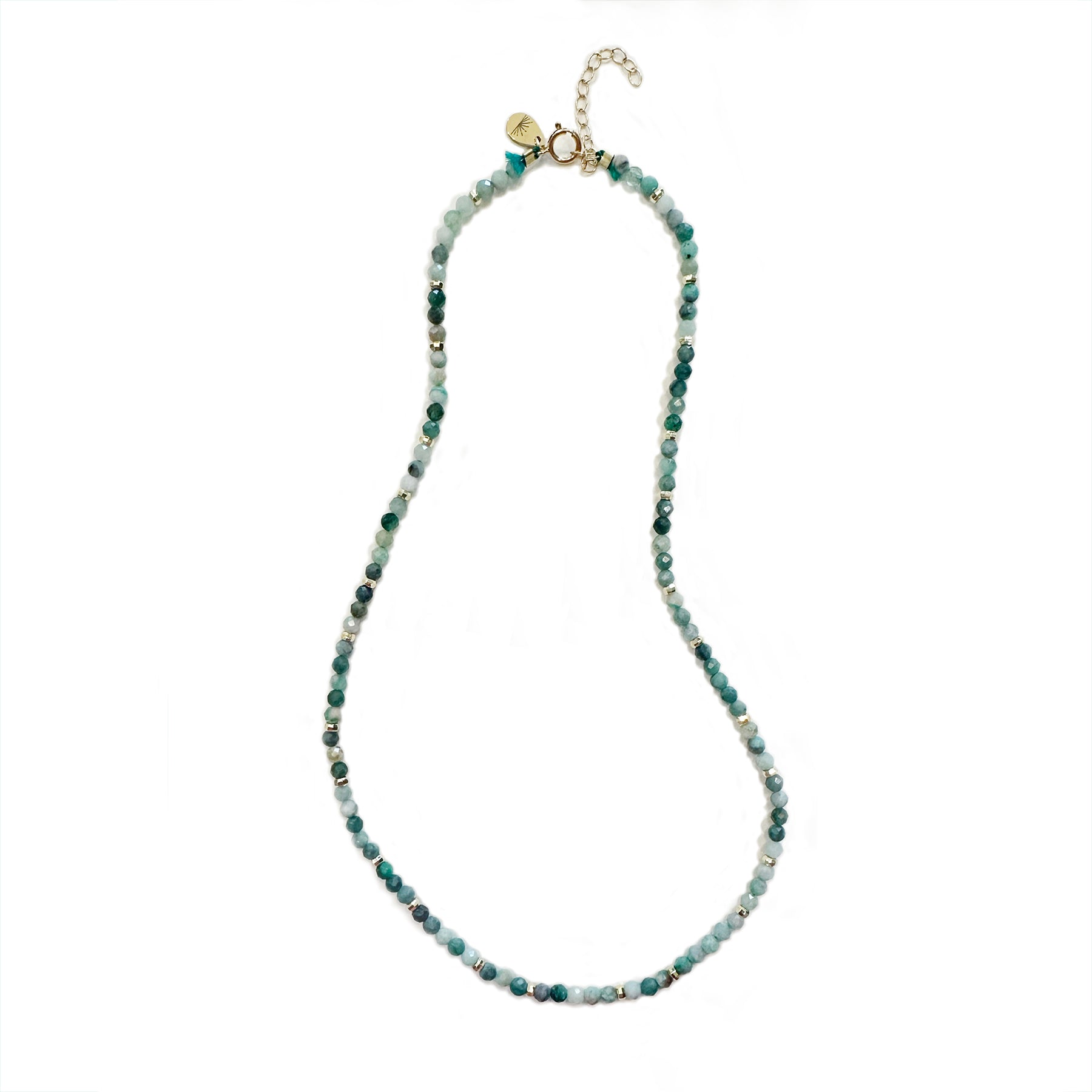 Emerald Faceted Gemstone Necklace