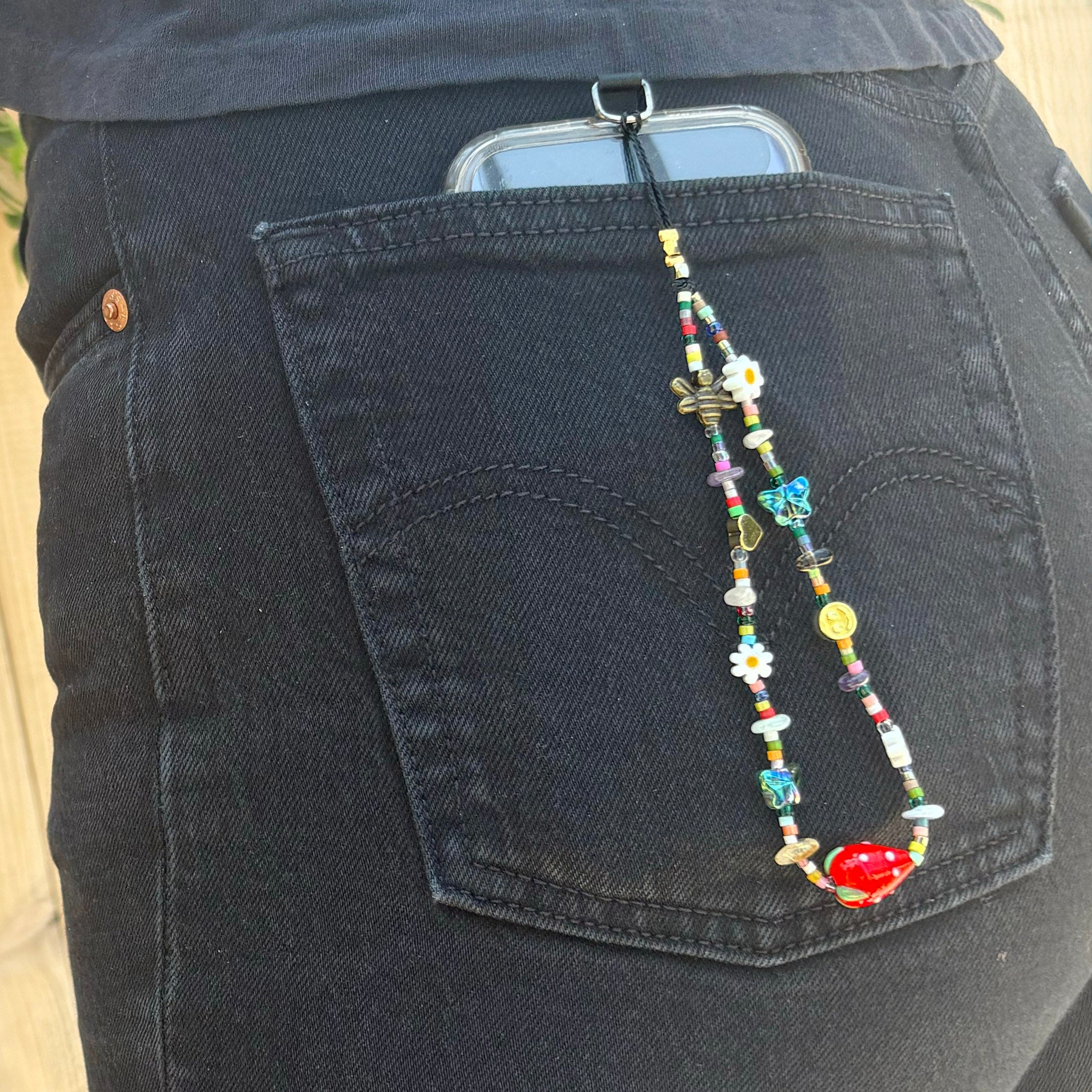 A Charmed Life Phone Wrist Strap - Garden Charm