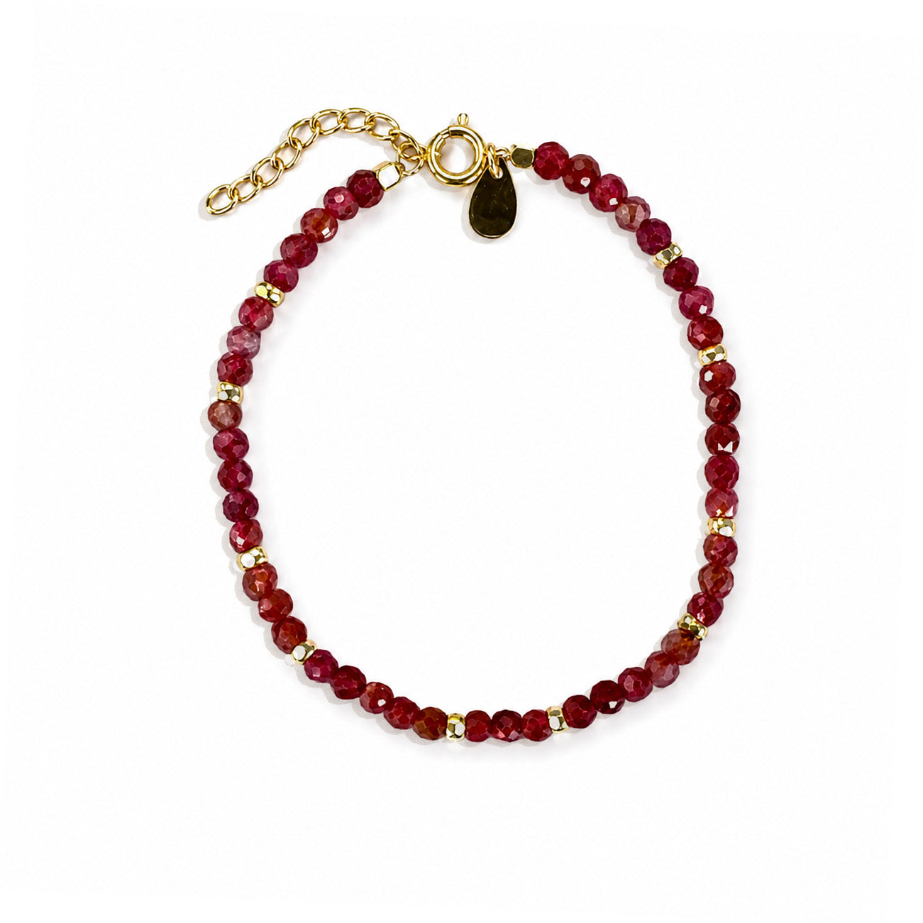 Garnet Faceted Gemstone Bracelet