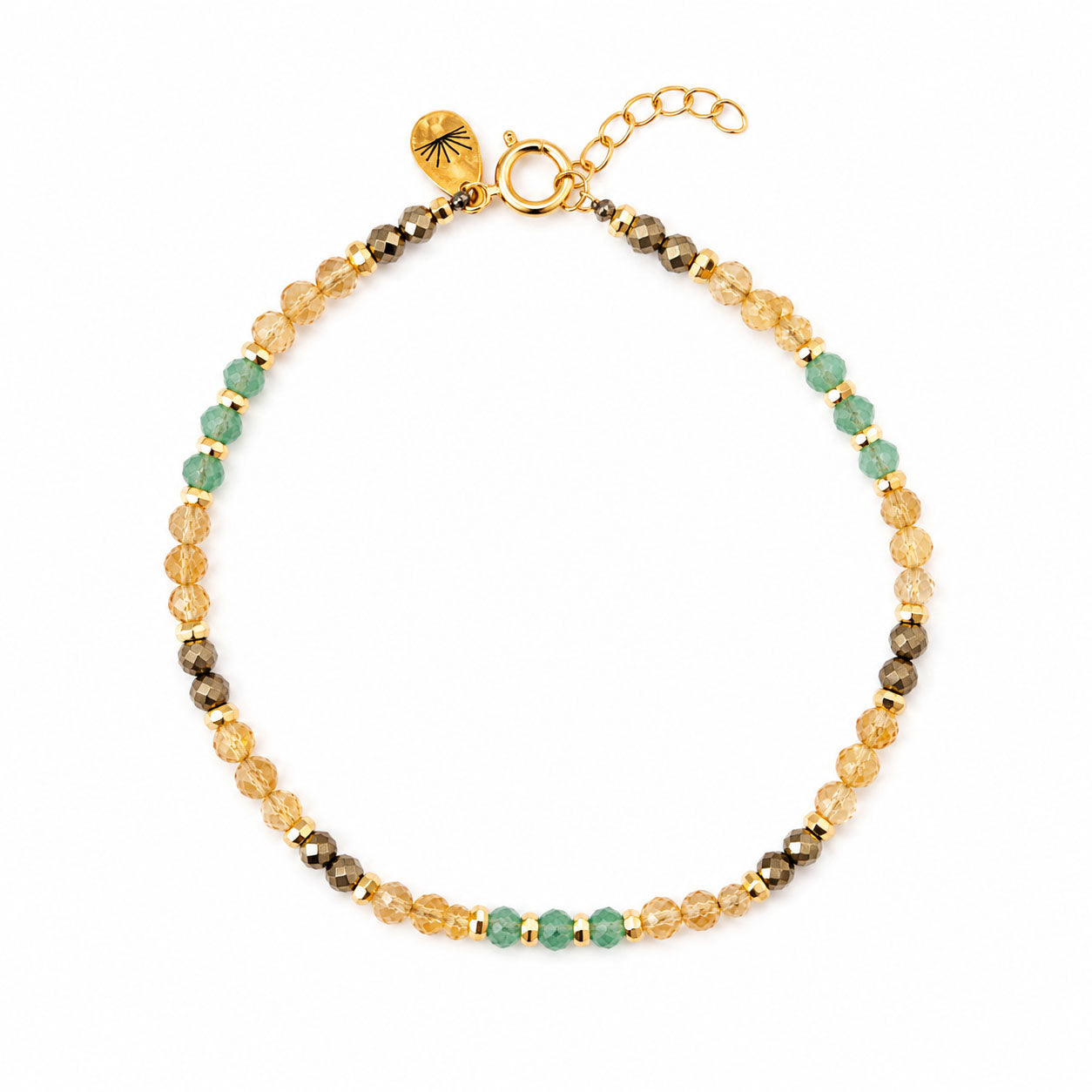 Good Luck Faceted Gemstone Bracelet in Drawer Gift Box