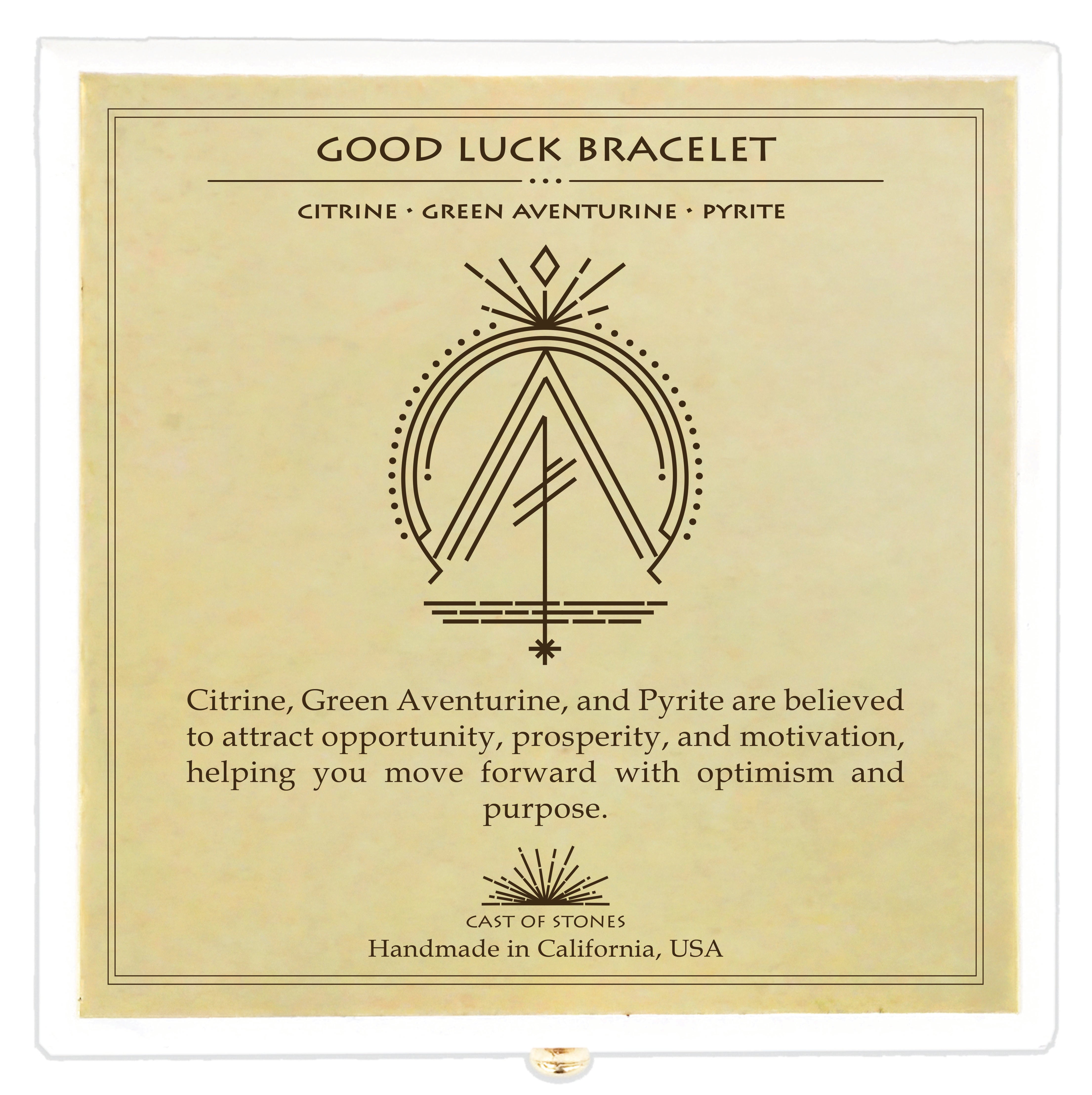 Good Luck Faceted Gemstone Bracelet in Drawer Gift Box