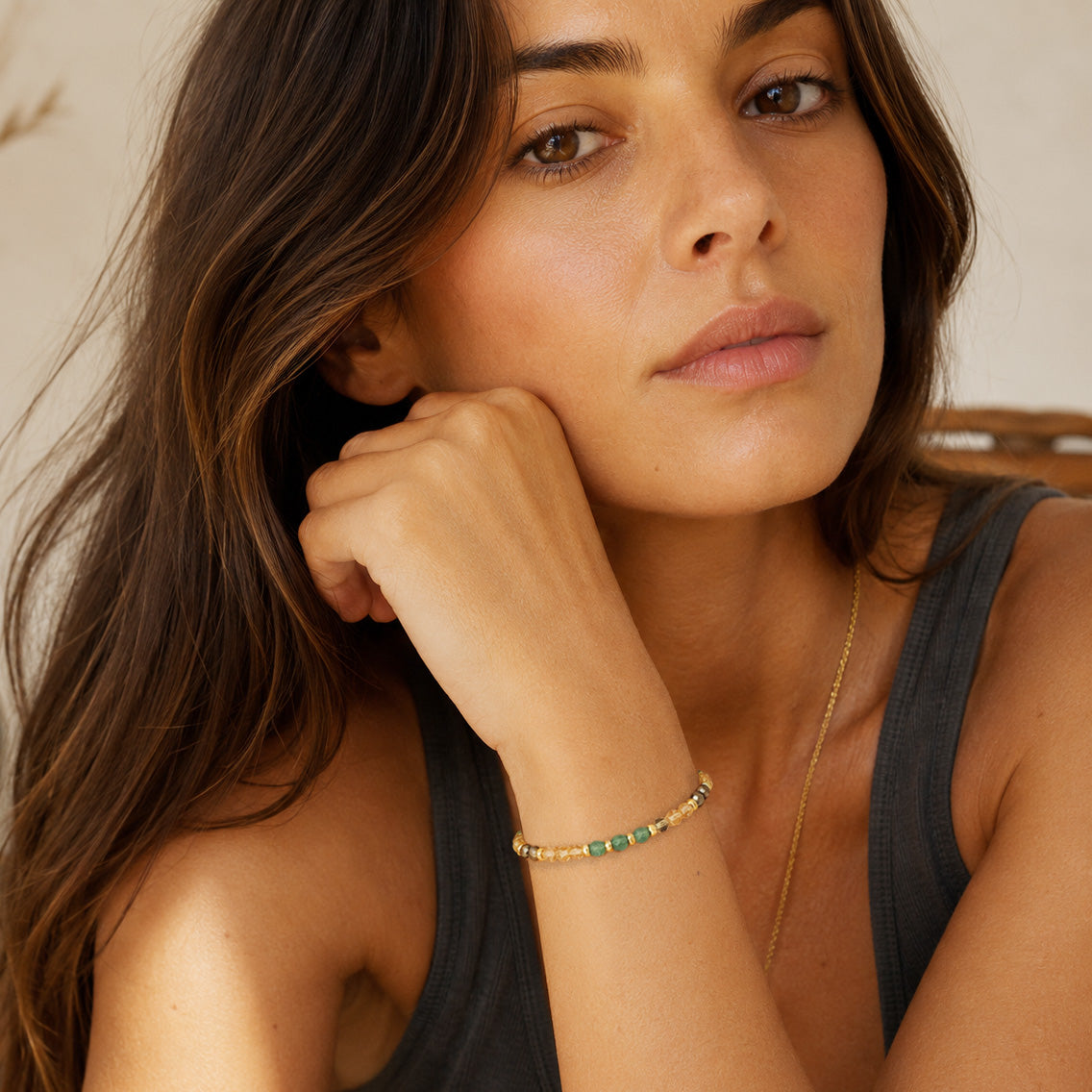 Good Luck Faceted Gemstone Bracelet in Drawer Gift Box