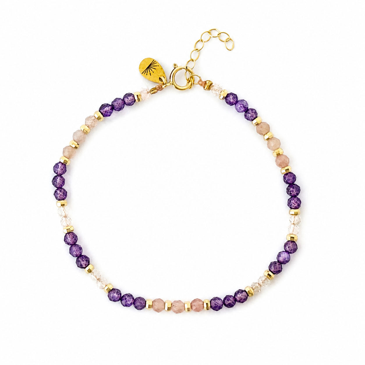 Love & Happiness Faceted Gemstone Bracelet in Drawer Gift Box