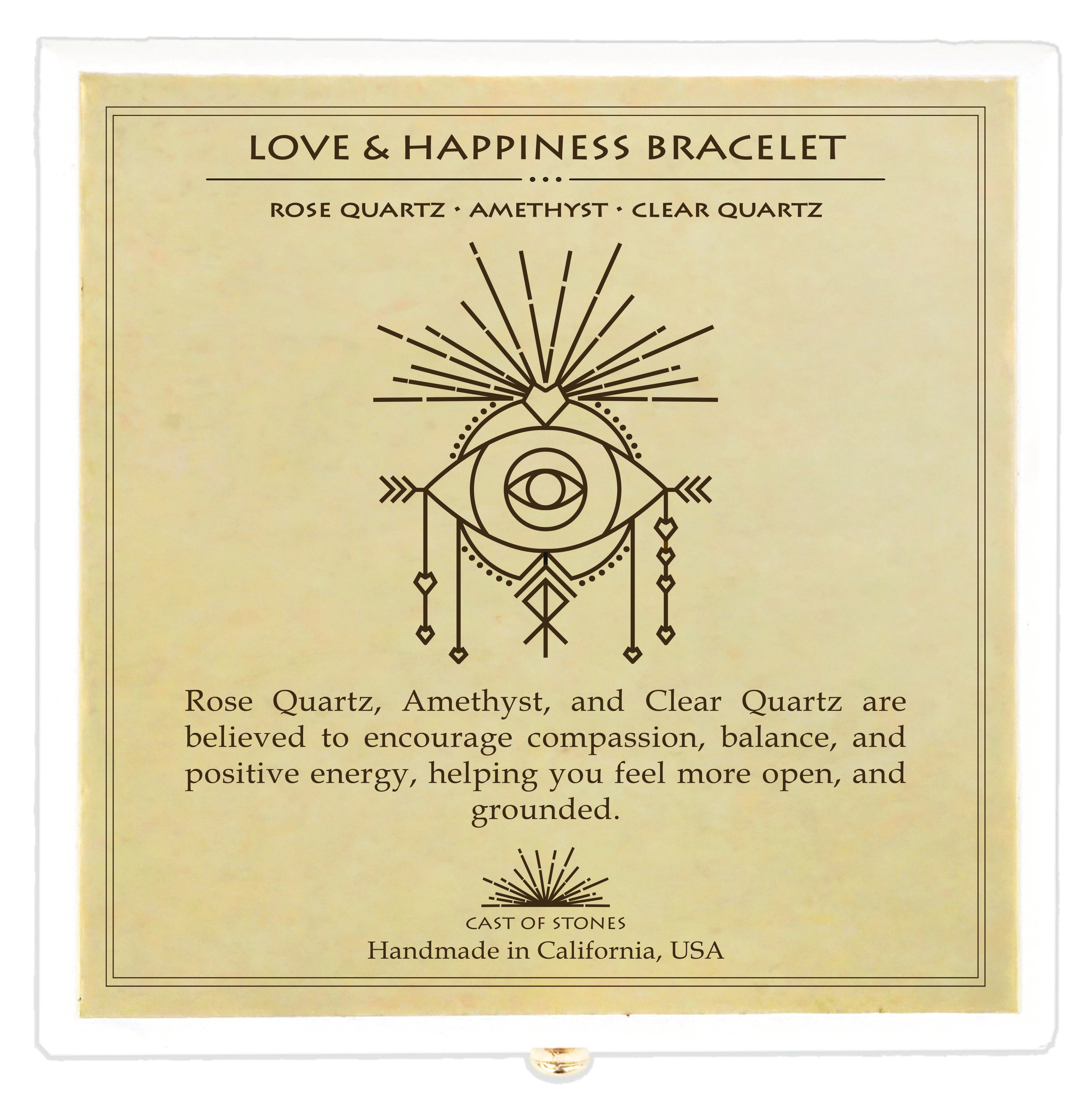 Love & Happiness Faceted Gemstone Bracelet in Drawer Gift Box