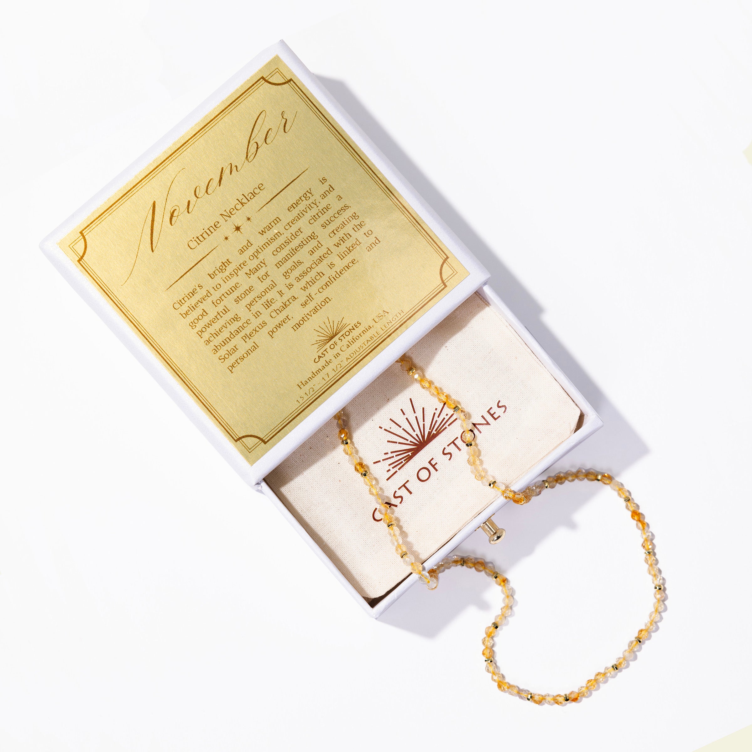 November Birthstone Necklace - Citrine