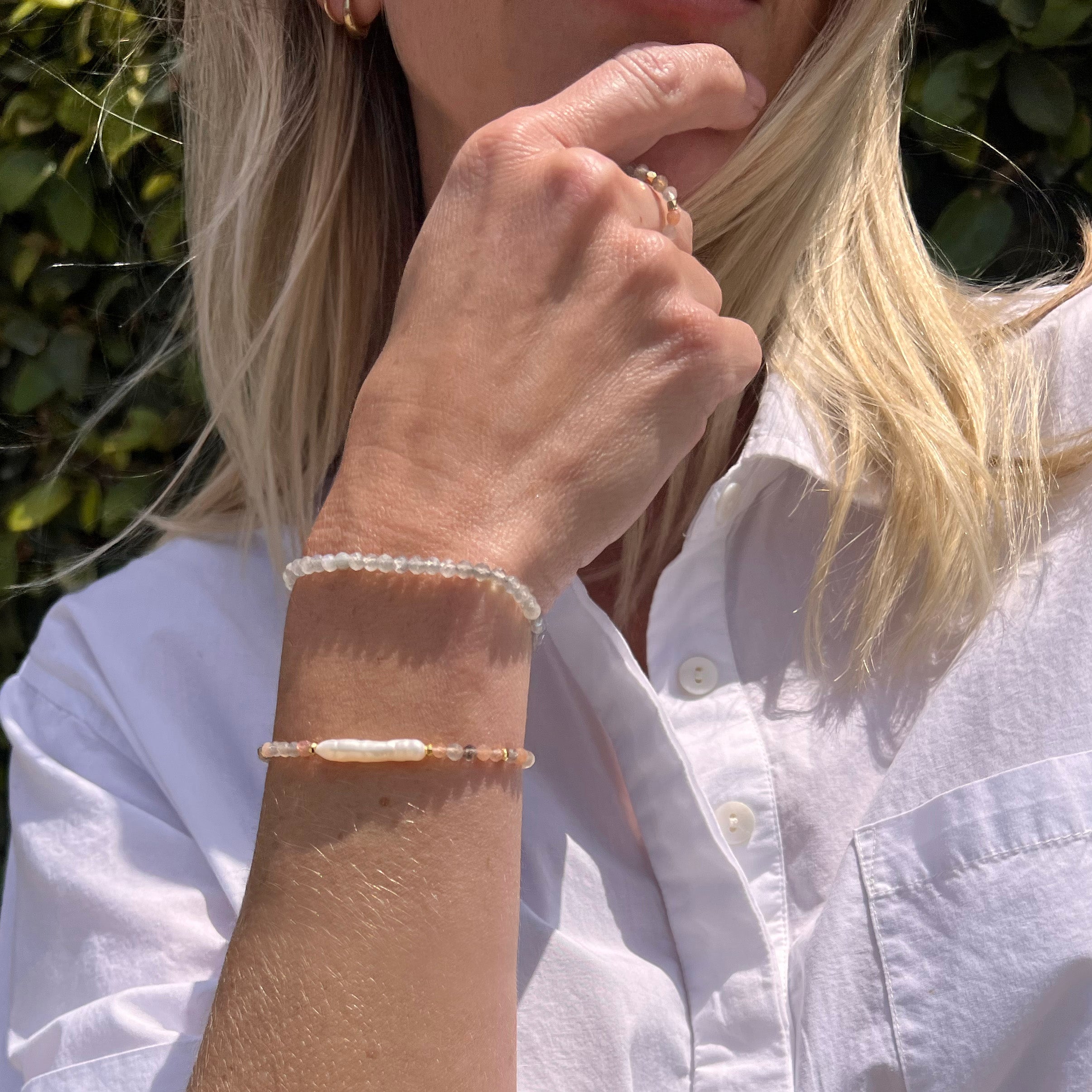 Lunar Grace Pearl & Moonstone Bracelet