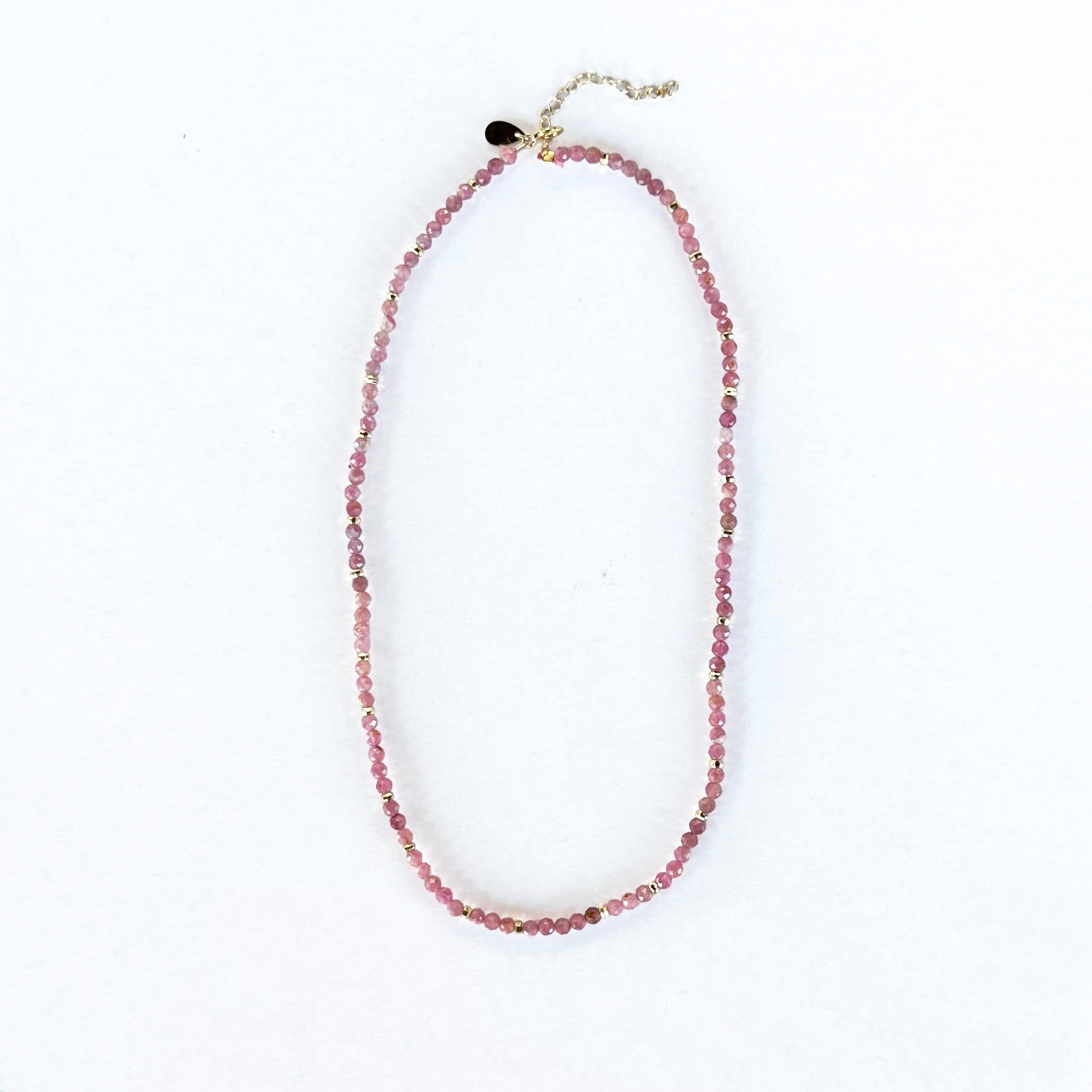 Pink Tourmaline Faceted Gemstone Necklace
